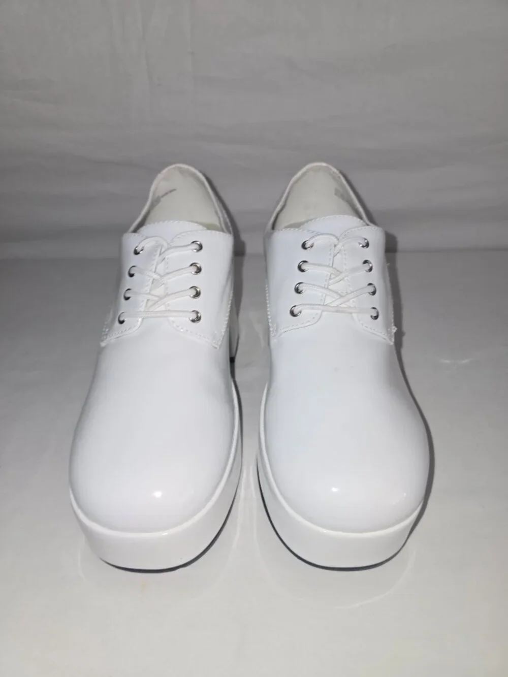 Funtasma JAZZ-02 Men's Size 9 White Patent Platform Disco Retro Costume Shoes